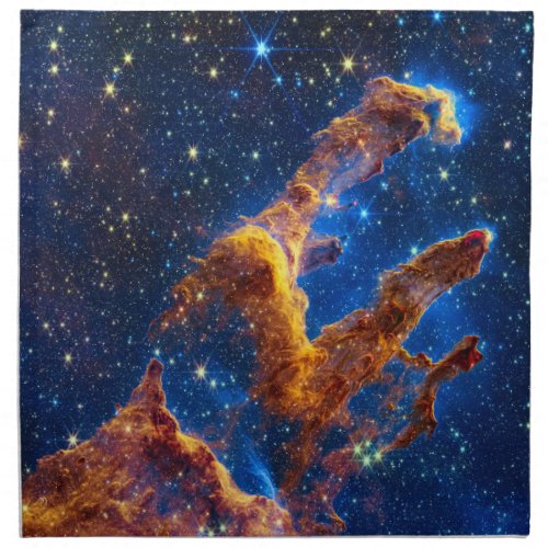 Pillars of Creation _ James Webb NIRCam Astronomy Cloth Napkin