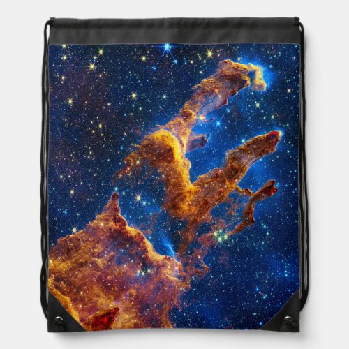 Pillars of Creation _ James Webb NIRCam Astronomy Drawstring Bag