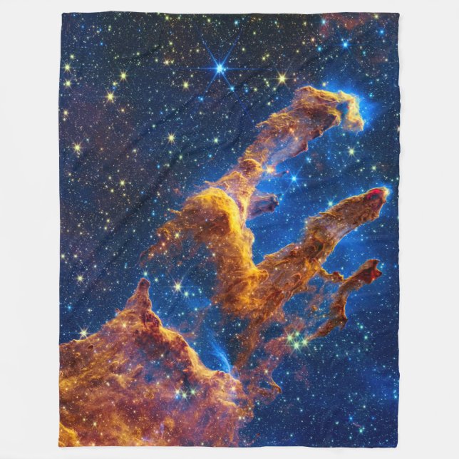 Pillars of Creation - James Webb NIRCam Astronomy  Fleece Blanket (Front)