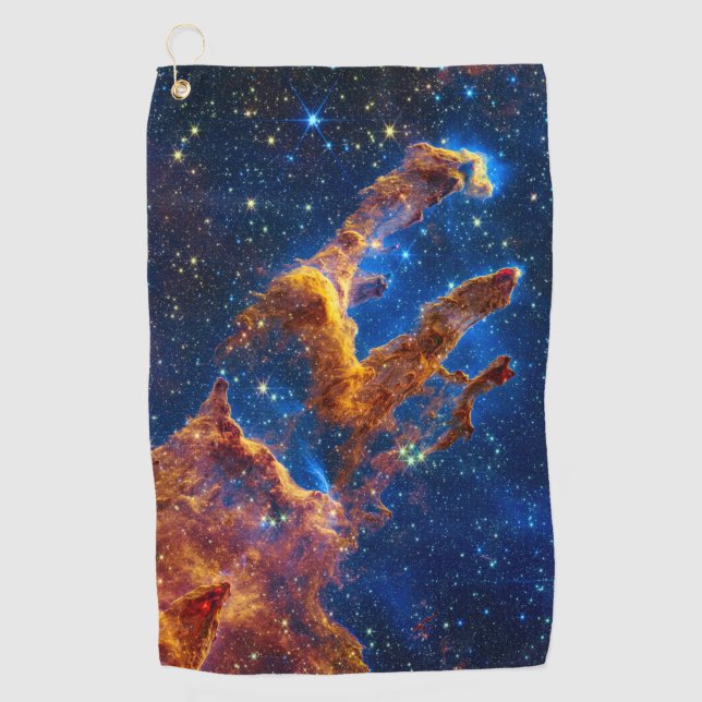 Pillars of Creation - James Webb NIRCam Astronomy Golf Towel (Front)