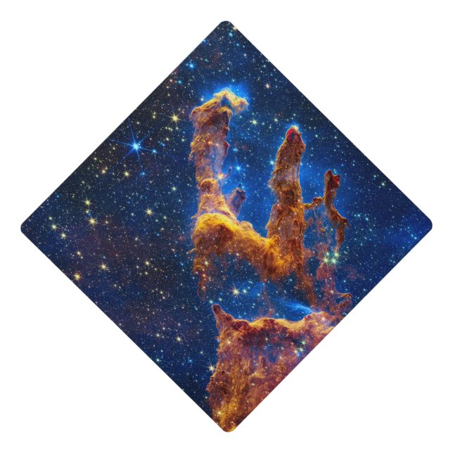 Pillars of Creation - James Webb NIRCam Astronomy Graduation Cap Topper (Front)
