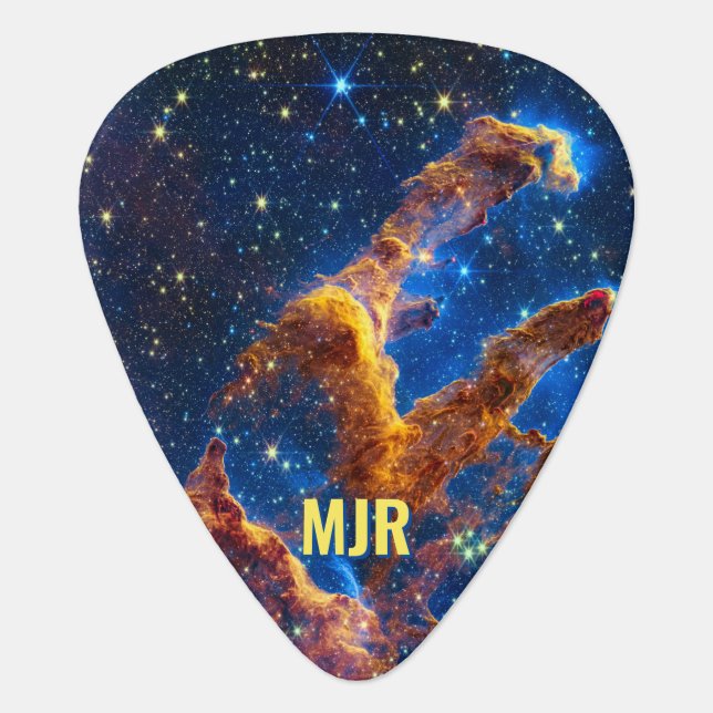 Pillars of Creation - James Webb NIRCam Astronomy Guitar Pick (Front)