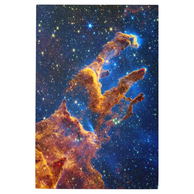 Pillars of Creation - James Webb NIRCam Astronomy Metal Print (Front)