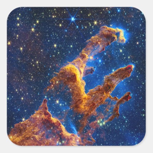 Pillars of Creation - James Webb NIRCam Astronomy Square Sticker