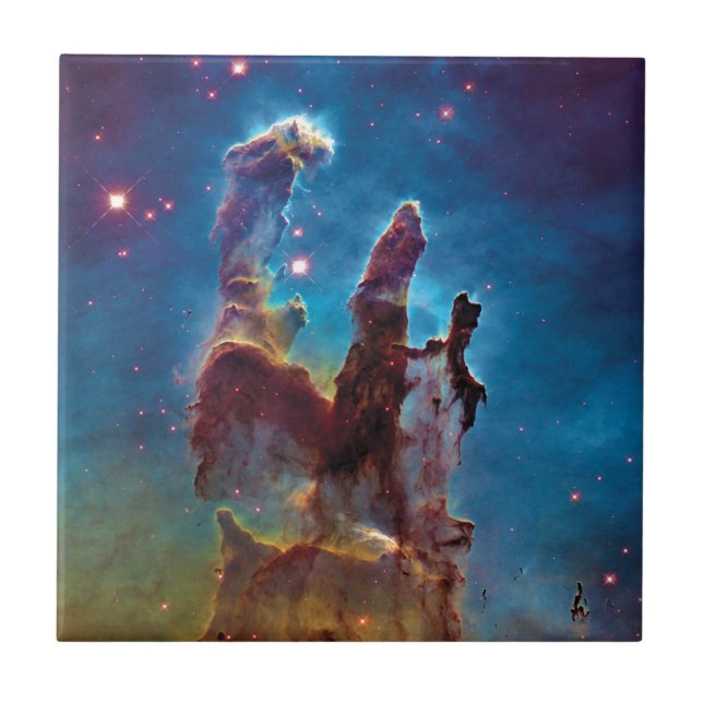 Pillars of Creation M16 Eagle Nebula Space Photo Ceramic Tile (Front)