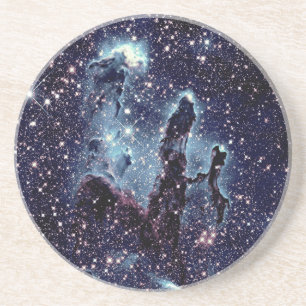 Pillars of Creation Nebula Blue Slate Sandstone Coaster