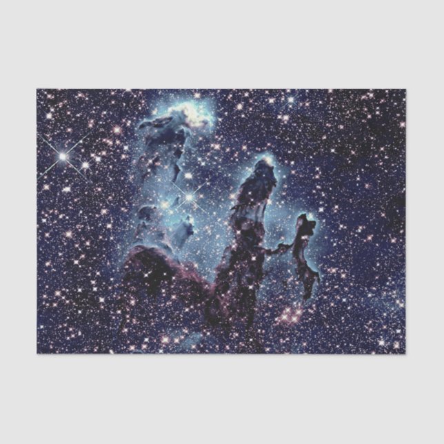 Pillars of Creation Nebula Blue Slate Tissue Paper (Front)