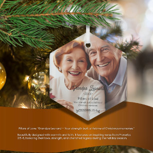 Pillars of Love: A Lifetime of Christmas Memories Glass Ornament