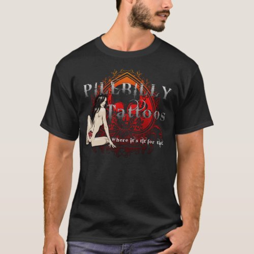 Pillbilly Brand Tattoo Black T_Shirt