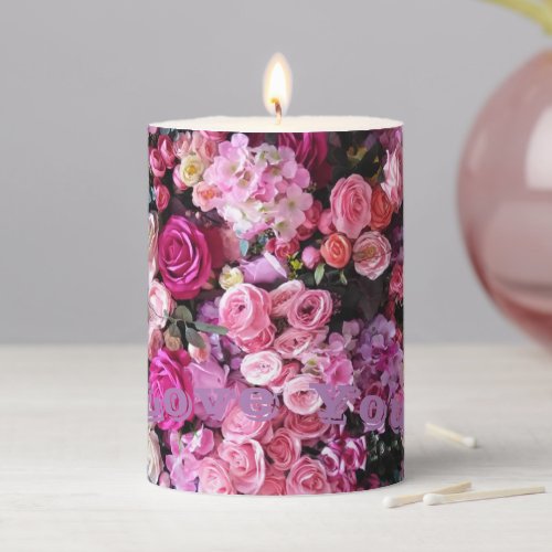 Piller candal rose  Love Mugs Pillar Candle