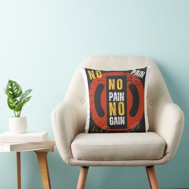 pillo with expensive design never give up throw pillow (Chair)