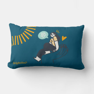 Pillow - 13" x 21" navy with Illustration