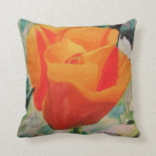 Pillow, 16x16 "California Poppy" by ALarsenArtist Throw Pillow