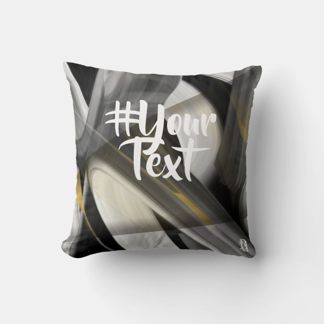 Pillow Abstract Trend Interior Decor Black White (Front)