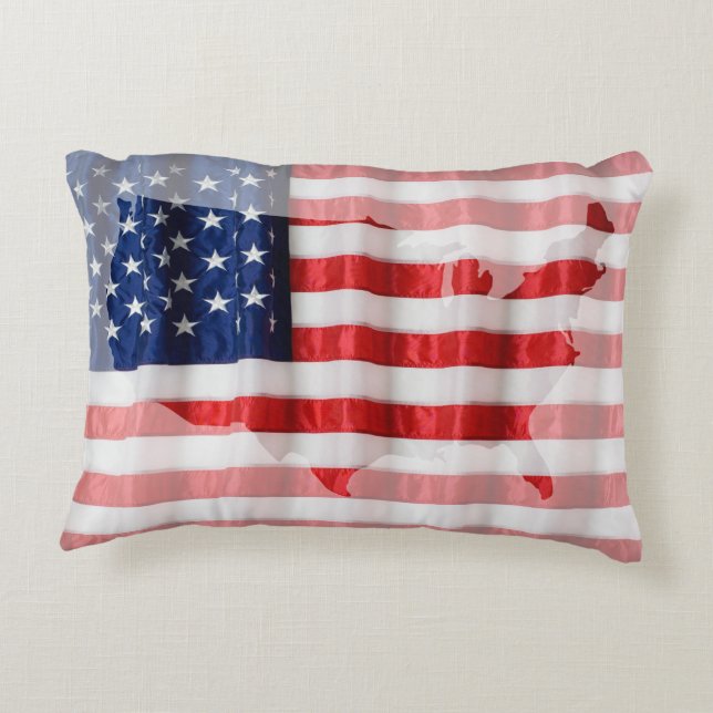 Pillow-American Flag Decorative Pillow (Back)