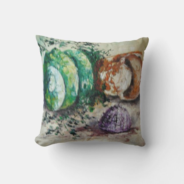 Pillow Ann Hayes Painting Sea Shells (Front)