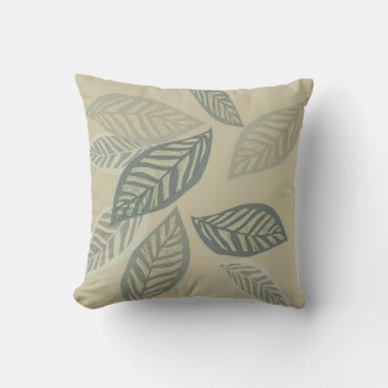 Pillow Artistic Leaf Art Abstract Design On Gray by annpowellart at Zazzle
