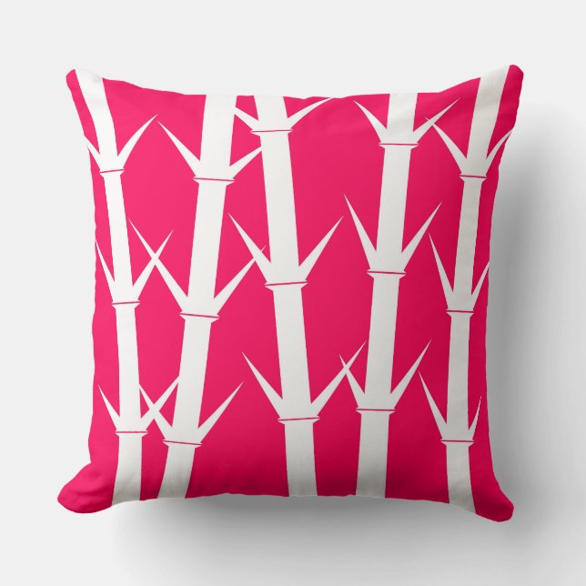Pillow "Bamboo" - White/fuchsia and fuchsia/white (Front)