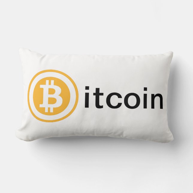 Pillow,  bitcoin,  cryptocurrency lumbar pillow (Front)