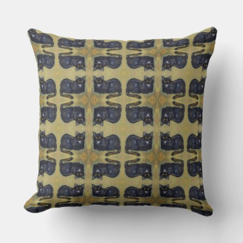 Pillow black cat pattern design Canuck 