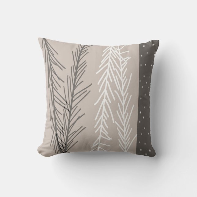 pillow black,white, gray abstract nature  art (Front)