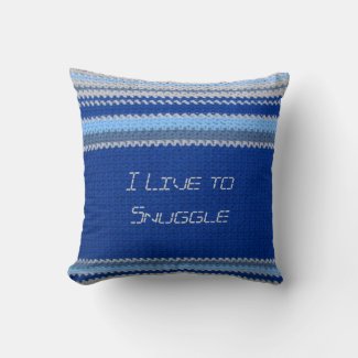 Pillow - Blue Stripes in Crochet