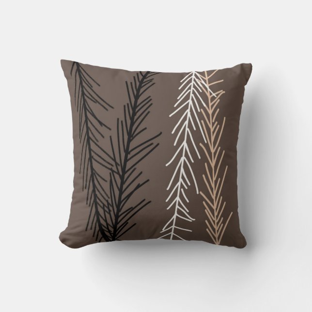 pillow bold black,white gray abstract nature  art (Front)