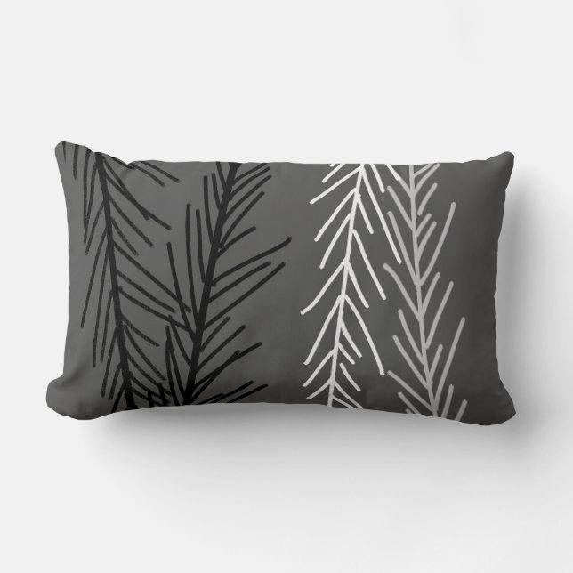 pillow bold black,white gray abstract nature  art (Front)