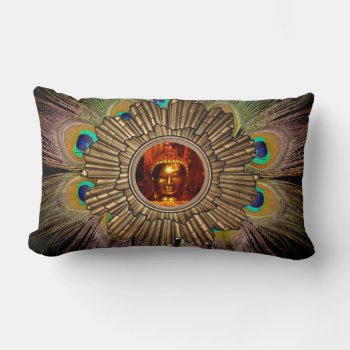 Pillow | Buddha Sun Peacock Feathers by sequindreams at Zazzle