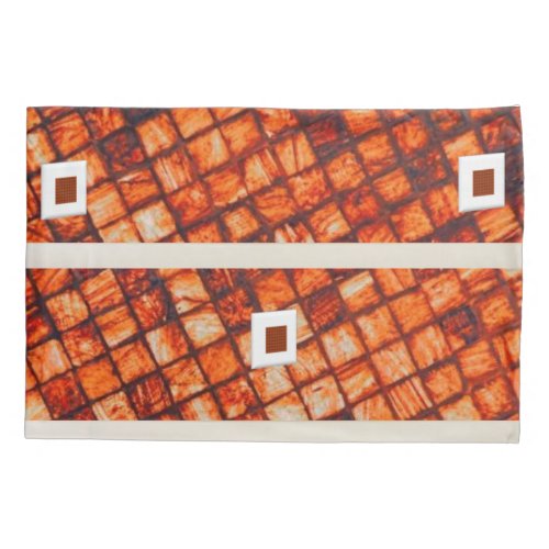 Pillow Case Brick Red Orange Abstract
