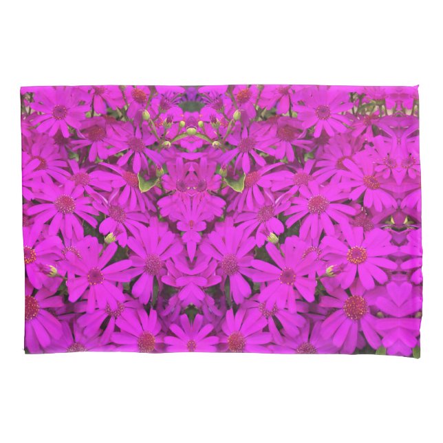 Pillow Case Bright Pink Daisies (Front)
