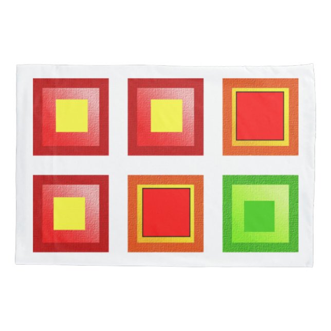 Pillow Case Colorful Squares (Back)