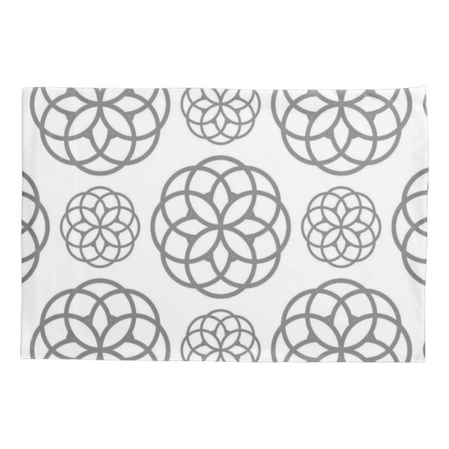 Pillow Case Gray Circles Circular (Back)