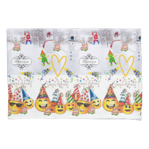 Pillow Case Merry Christmas Happy Birthday