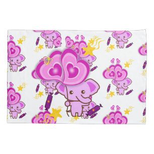 Pillow Case Purple Elephant