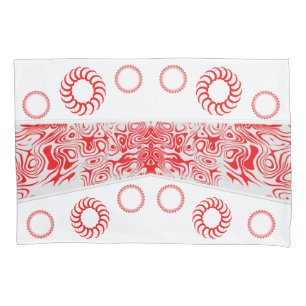 Pillow Case Red Circular