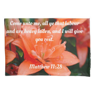 pillow case, scripture, oranrge, flower, quotes pillow case