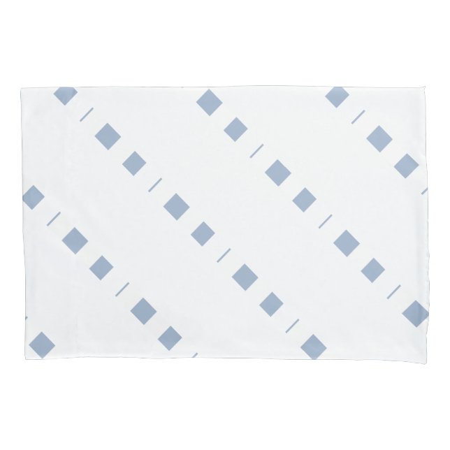 Pillow Case Square Stripe White and Blue (Front)