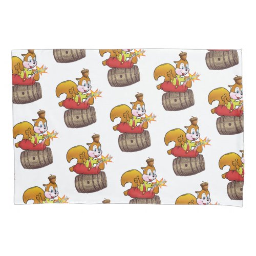 Pillow Case Squirrel Acorn Barrel