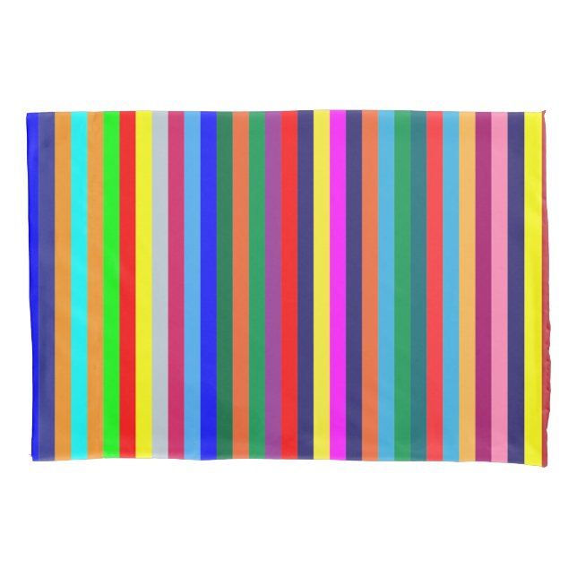 Pillow Case Stripe Bright Colorful  (Front)