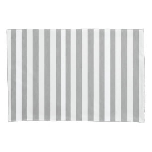Pillow Case Stripe White and Gray