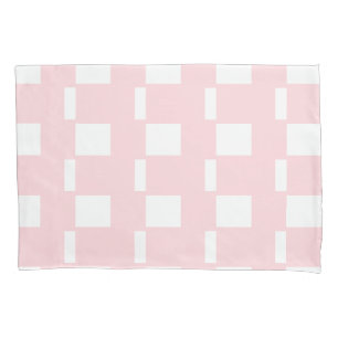 Pillow Case Stripe White and Pink Square