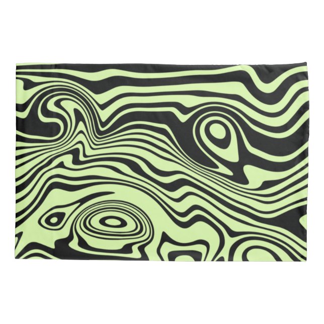 Pillow Case with Abstract Waves - Choose Color (Back)