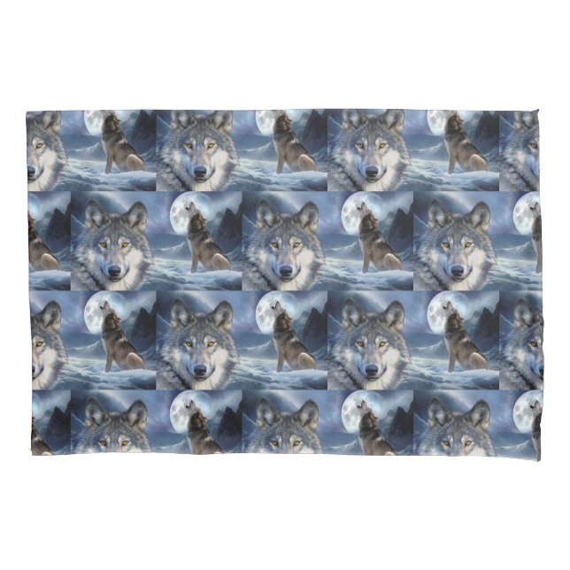 Pillow Case-Yellowstone Wolf Pillow Case (Front)