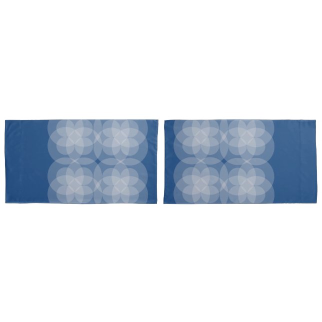 Pillow Cases - Intersecting Circles on Blue (Front-Set)