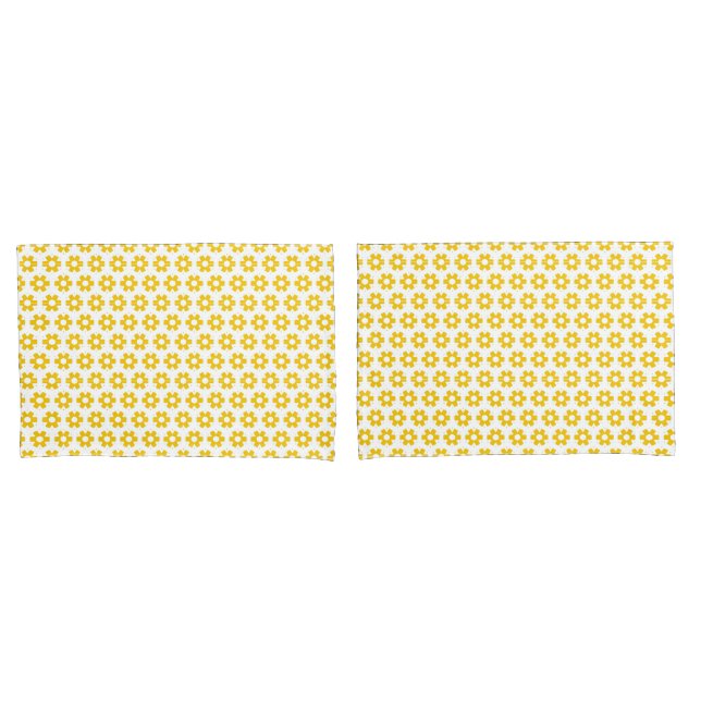 Pillow Cases - Yellow Florets (Front-Set)