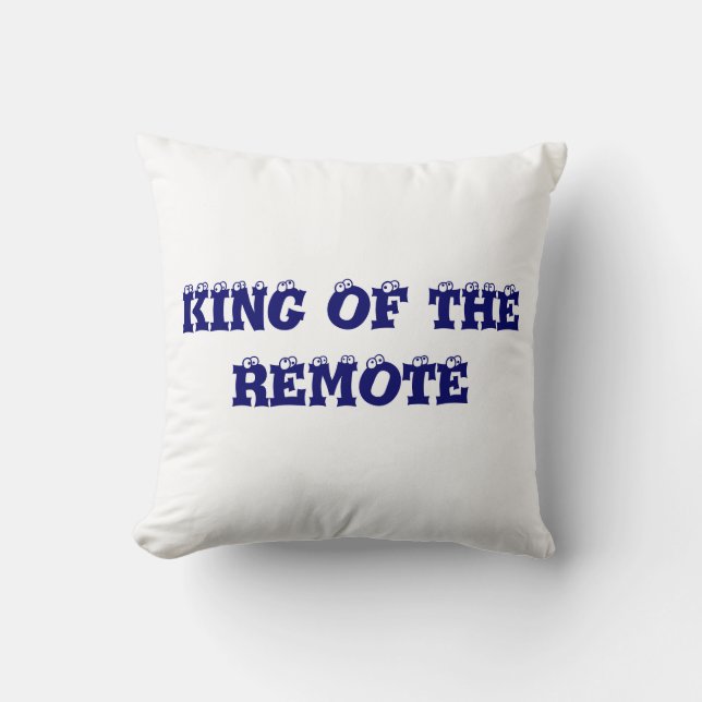 Pillow-Comical King of the Remote Throw Pillow (Front)