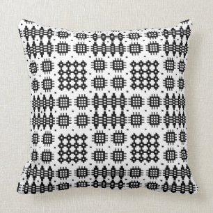 Pillow, Cushion Welsh Tapestry Pattern Black White