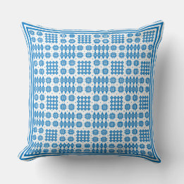 Pillow, Cushion Welsh Tapestry Pattern Bright Blue