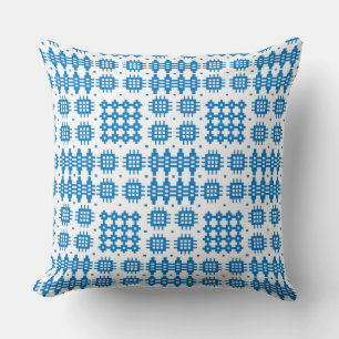Pillow, Cushion Welsh Tapestry Pattern Bright Blue